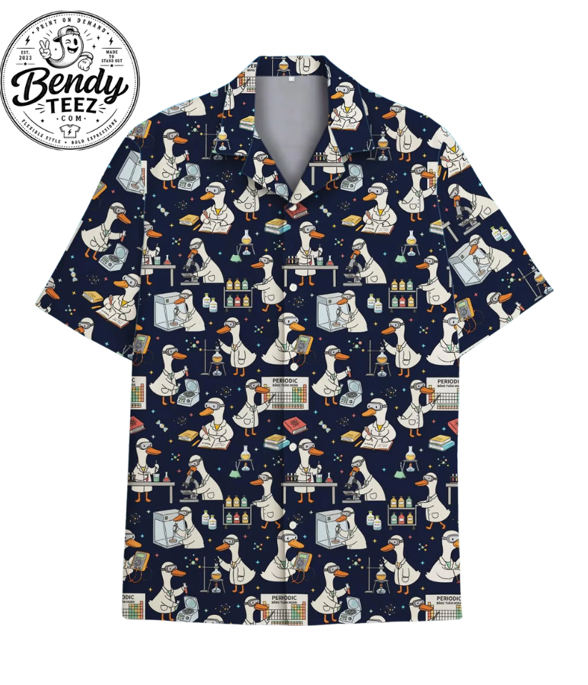 Funny Goose Hawaiian Shirt – Science & Chemistry Button Up