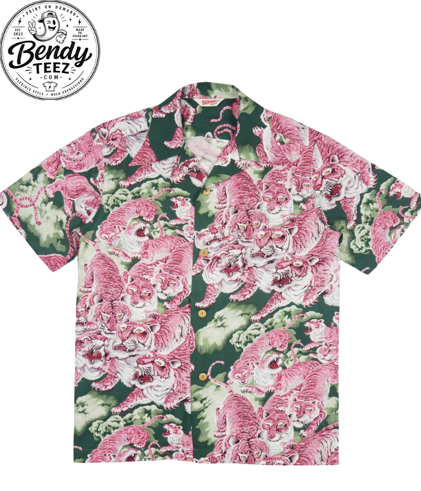Pink Tiger Shirt – Tropical Animal Print Button Up