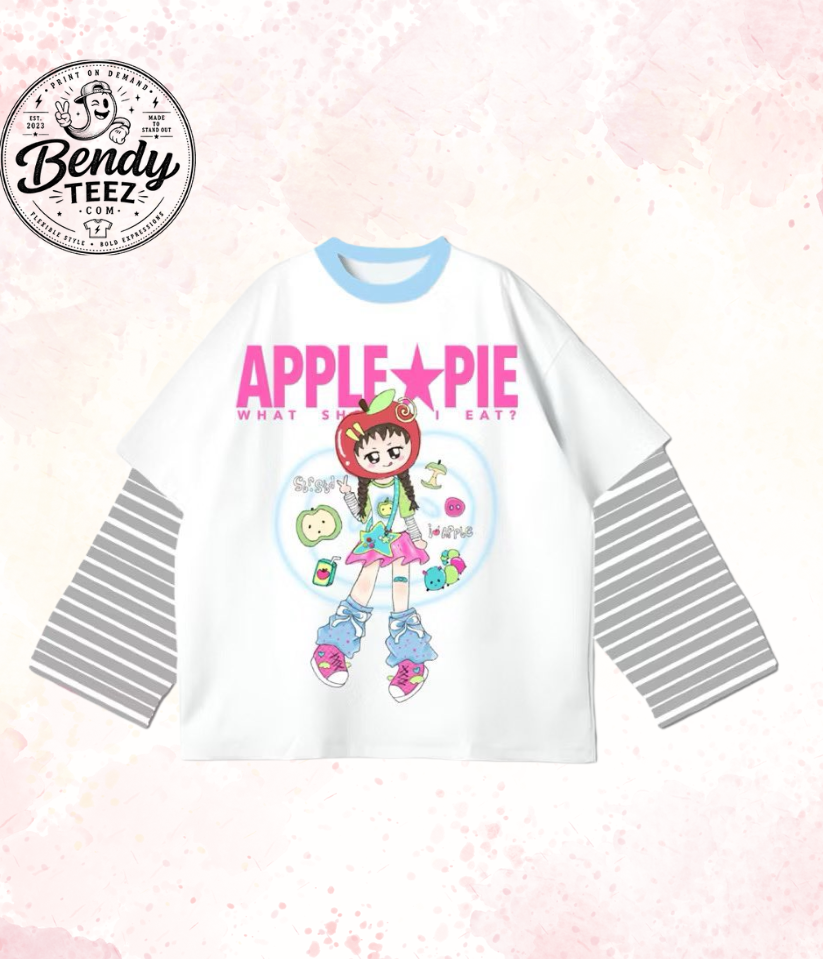 Retro Kawaii Graphic Shirt – Y2K Sweet Food Long Sleeve Tee